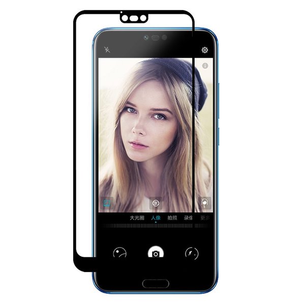 Ntech Screenprotector geschikt voor Huawei Honor 10 full cover Screenprotector Tempered Glass Zwart