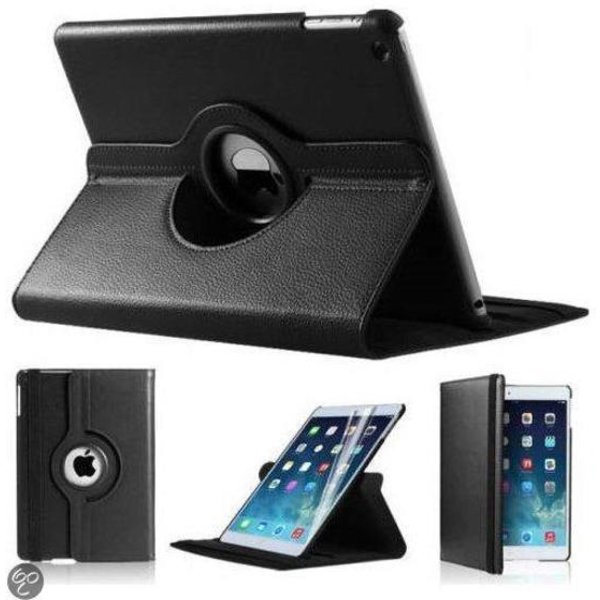 Merkloos iPad Mini 1 2 en 3 hoesje Multi-stand Case 360 graden draaibare Beschermhoes Zwart
