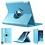 Merkloos iPad Mini 1 2 en 3 hoesje Multi-stand Case 360 graden draaibare Beschermhoes Licht blauw