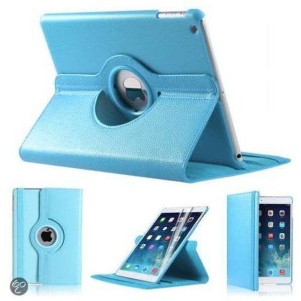 Merkloos iPad Mini 1 2 en 3 hoesje Multi-stand Case 360 graden draaibare Beschermhoes Licht blauw