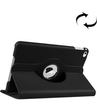 Merkloos Litchi structuur 360 graden draaiend Smart lederen hoesje met houder voor iPad mini 4(zwart)