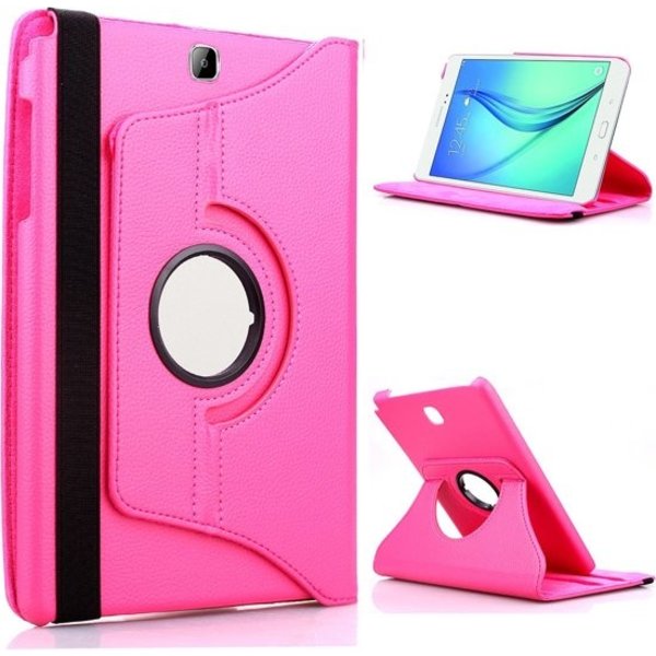 Merkloos Samsung Galaxy Tab S2 9.7 Inch hoesje 360 graden draaibare Case donker roze
