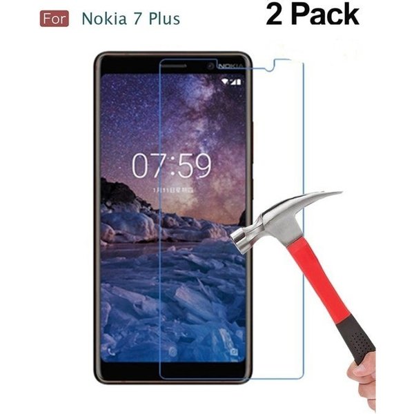 Merkloos 2 Pack - Nokia 7+ (Plus) Glazen Tempered Glass / Beschermglas Screenprotector