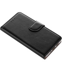 Merkloos Samsung Galaxy A8 2018 Boek Hoesje - siliconen binnenkant - portemonnee hoesje – geschikt voor pasjes - Zwart