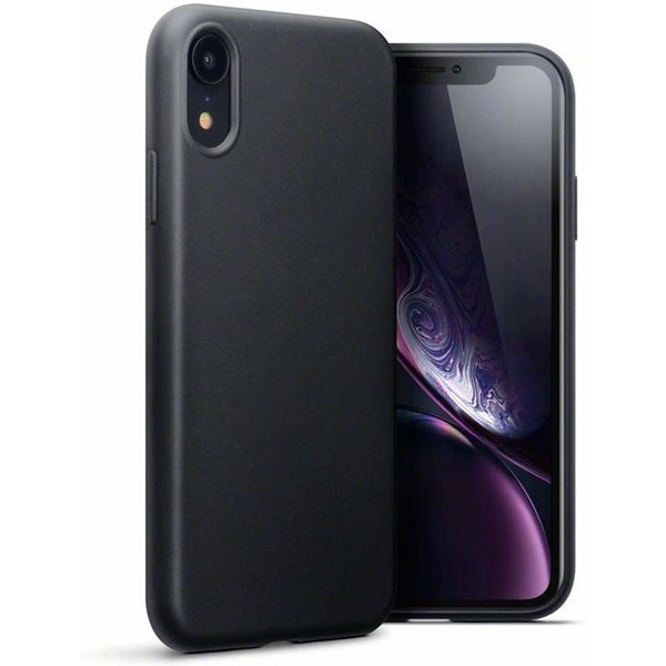 Merkloos Hoesje voor Apple iPhone XR, gel case, mat zwart