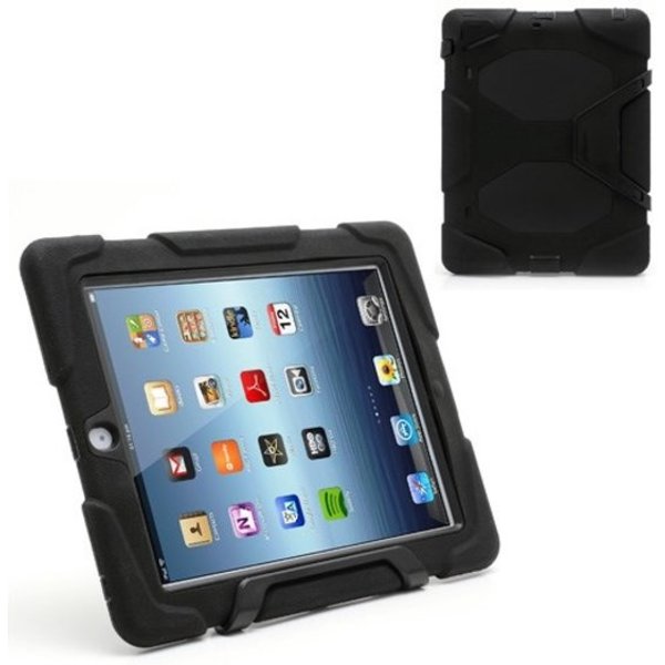 Merkloos Survivor Tough combo case hoesje zwart voor de iPad 2 3 en 4