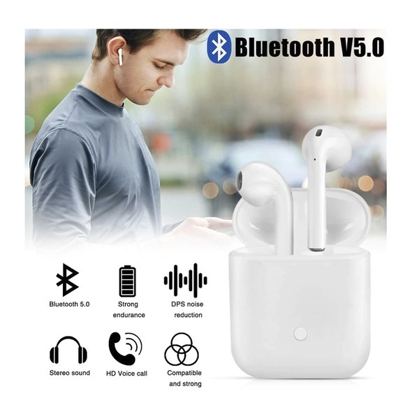 Ntech Wit Draadloze Bluetooth oordopjes - 2Stuks (L&R) Inclusief oplaadbox - Android & Apple toestel