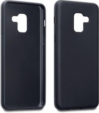 Merkloos Hoesje voor Samsung Galaxy A8 (2018), gel case, mat zwart