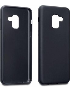 Merkloos Hoesje voor Samsung Galaxy A8 (2018), gel case, mat zwart