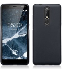Merkloos Hoesje voor Nokia 5.1 (2018), gel case, mat zwart
