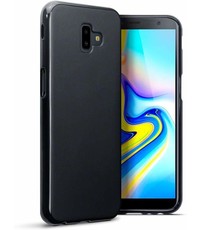 Merkloos Hoesje voor Samsung Galaxy J6 Plus, gel case, mat zwart
