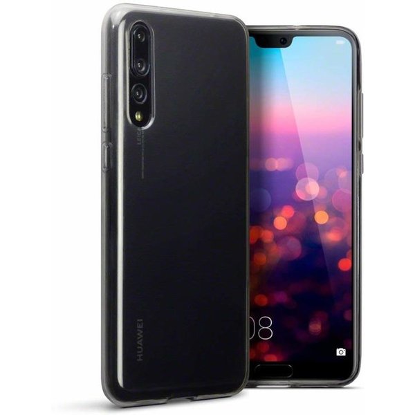 Merkloos Hoesje voor Huawei P20 Pro, gel case, doorzichtig grijs