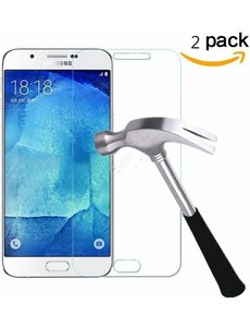 Merkloos 2X Samsung Galaxy J7 2017 Glazen tempered glass / Screenprotector (0.3mm