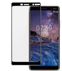 Merkloos Nokia 7 + ( Plus) Full cover HD clarity Hardness Bubble Free tempered glass zwart