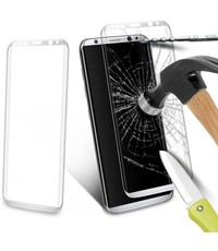Merkloos Full display Cover Screenprotector Tempered Glass Samsung Galaxy S8 Zliver