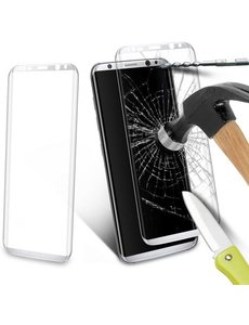 Merkloos Full display Cover Screenprotector Tempered Glass Samsung Galaxy S8 Zliver