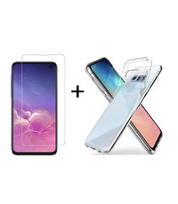 Ntech Ntech Samsung Galaxy S10e Screenprotector|Tempered glass + TPU Transparant backcover