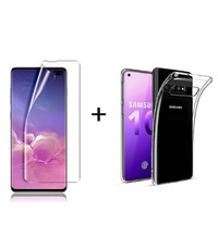 Ntech Ntech Samsung Galaxy S10+ Plus PET Folie Screenprotector|Fingerprint Unlocking+TPU backcover Clear