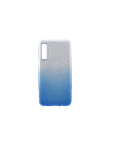 Ntech Ntech Samsung Galaxy A7 2018 - Glamour Glitter Dual Layer backcover TPU Hoesje - Zilver & Blauw