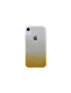 Ntech Ntech Apple iPhone Xr - Glamour Glitter Dual Layer backcover TPU Hoesje - Zilver & Goud