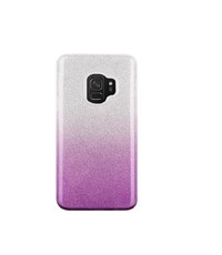 Ntech Ntech Samsung Galaxy S9 - Glamour Glitter Dual Layer backcover TPU Hoesje - Zilver & Paars