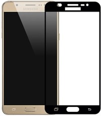 Merkloos Samsung Galaxy J7 2017 full cover ultra clear HD clarity tempered glass Zwart