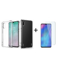 Ntech Ntech Huawei P30 Transparant Anti Burst Hoesje Shock Proof TPU Case + Glazen Screenprotector