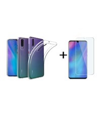 Ntech Ntech Huawei P30 Transparant Hoesje Flexibel TPU & Scratch Resistent Silicone Case + Glazen Screenprotector