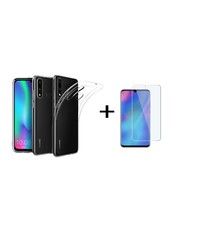 Ntech Ntech Huawei P30 lite / P30 Lite New Edition Hoesje Transparant Flexibel TPU & Scratch Resistent Silicone Case + Glazen Screenprotector