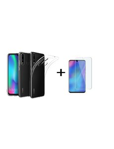 Ntech Ntech Huawei P30 lite / P30 Lite New Edition Hoesje Transparant Flexibel TPU & Scratch Resistent Silicone Case + Glazen Screenprotector