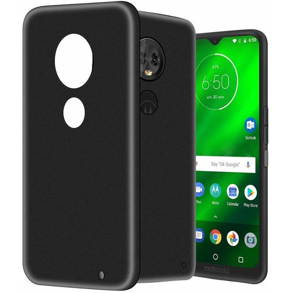 Ntech Ntech Hoesje geschikt voor Motorola Moto G7 Plus Hoesje Silicone Hoesje Flexible & Scratch Resistent TPU Case - Zwart