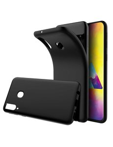 Ntech Ntech Samsung Galaxy M20 Hoesje Silicone Hoesje Flexibel & Scratch Resistent TPU Case - Zwart