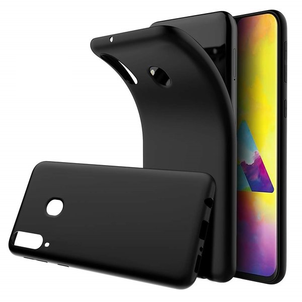 Ntech Ntech Hoesje Geschikt Voor Samsung Galaxy M20 Hoesje Silicone Hoesje Flexible & Scratch Resistent TPU Case - Zwart