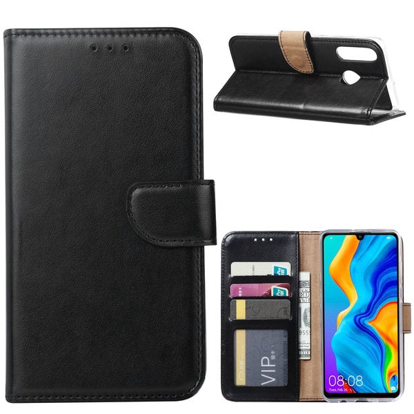 Ntech Ntech Huawei P30 Lite / P30 Lite New Edition  portemonnee hoesje / book case - Zwart
