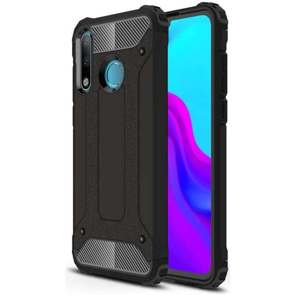 Ntech Ntech -Hoesje Geschikt voor Huawei P30 Lite / P30 Lite New Edition Hybrid Armor Hoesje - Zwart