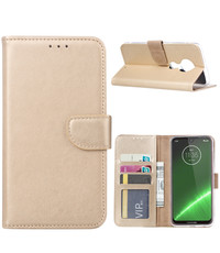 Ntech Ntech Portemonnee hoesje voor Motorola Moto G7 Plus - Goud