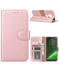 Ntech Ntech Portemonnee hoesje voor Motorola Moto G7 Plus - Rose Goud