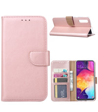 Ntech Ntech Portemonnee hoesje voor Samsung Galaxy A50 - Rose Goud