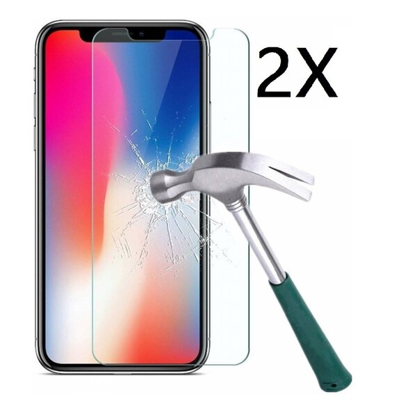 Ntech Ntech Screenprotector 2 Stuks Screenprotector Tempered Glass Glazen - Geschikt voor iPhone X/Xs