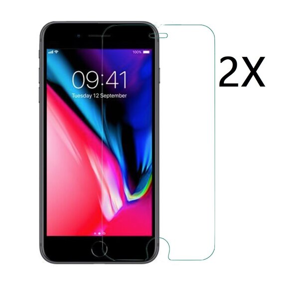 Ntech Ntech Screenprotector 2 Stuks Screenprotector Tempered Glass Glazen - Geschikt voor iPhone 8+/7+