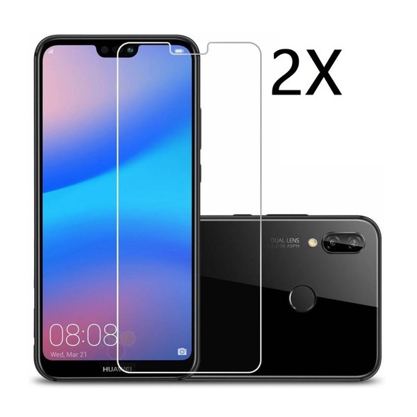 Ntech Ntech 2 Stuks Screenprotector Tempered Glass Glazen - Geschikt voor Huawei P20 Lite