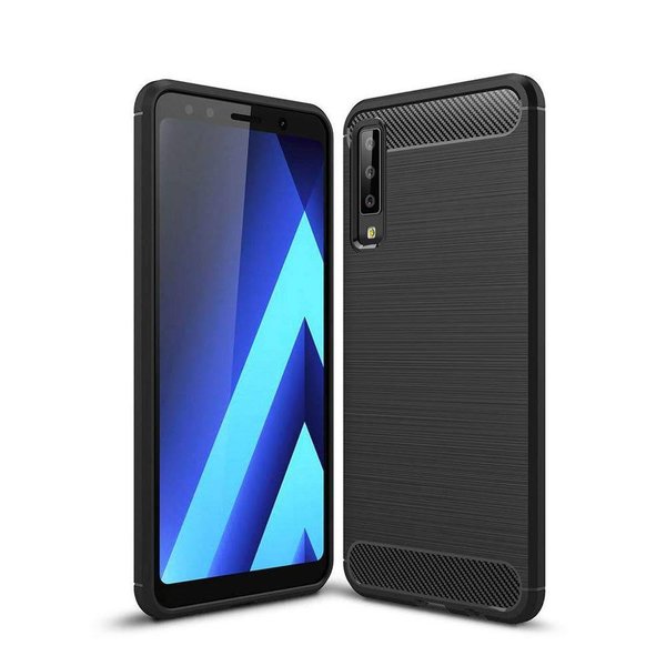 Ntech Ntech Soft Brushed Hoesje Geschikt Voor Samsung Galaxy A7 2018 - Matt Zwart