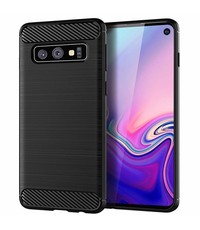 Ntech Ntech Soft Brushed Hoesje voor Samsung Galaxy S10+(Plus) - Matt Zwart