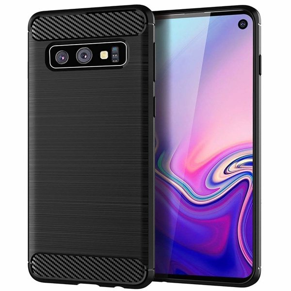 Ntech Ntech Soft Brushed Hoesje Geschikt Voor Samsung Galaxy S10+(Plus) - Matt Zwart