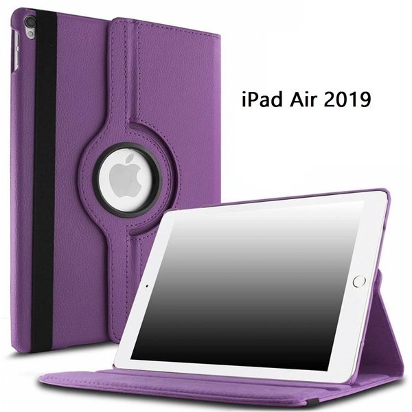 Ntech Ntech Hoes geschikt voor Apple iPad iPad Air (2019) 10.5 Draaibare Hoes - Paars