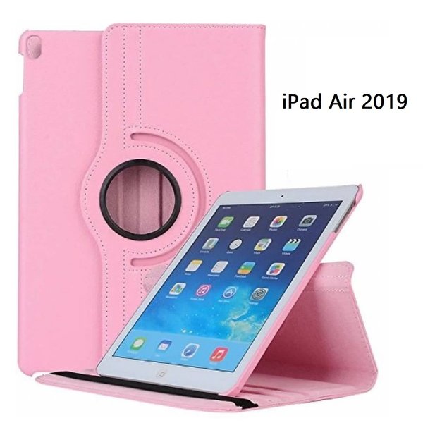 Ntech Ntech Hoes geschikt voor Apple iPad iPad Air (2019) 10.5 Draaibare Hoes - Licht Roze