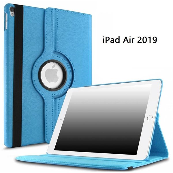 Ntech Ntech Hoes geschikt voor Apple iPad iPad Air (2019) 10.5 Draaibare Hoes - Licht Blauw