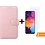 Ntech Ntech Hoesje Geschikt Voor Samsung Galaxy A50 Portemonnee hoesje - Rose Goud Met 2 stuks Glazen screenprotector