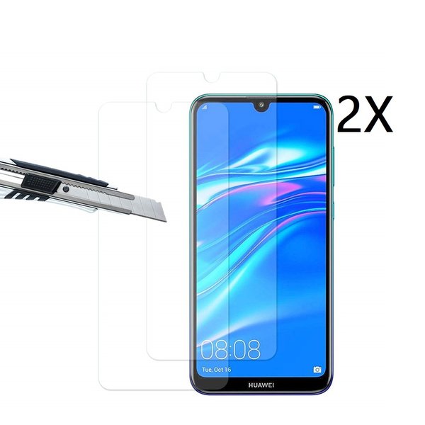 Ntech Ntech 2 Stuks Screenprotector Tempered Glass Glazen - Geschikt voor Huawei Y7 (2019)