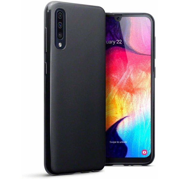 Ntech Ntech Hoesje Silicone Hoesje Flexible & Scratch Resistent TPU Case Hoesje Geschikt Voor Samsung Galaxy A50 - Zwart